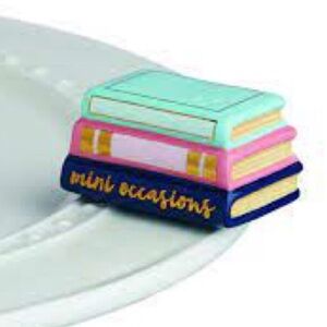 Nora Fleming Mini Occasions Stacked Books MINI. NWOT